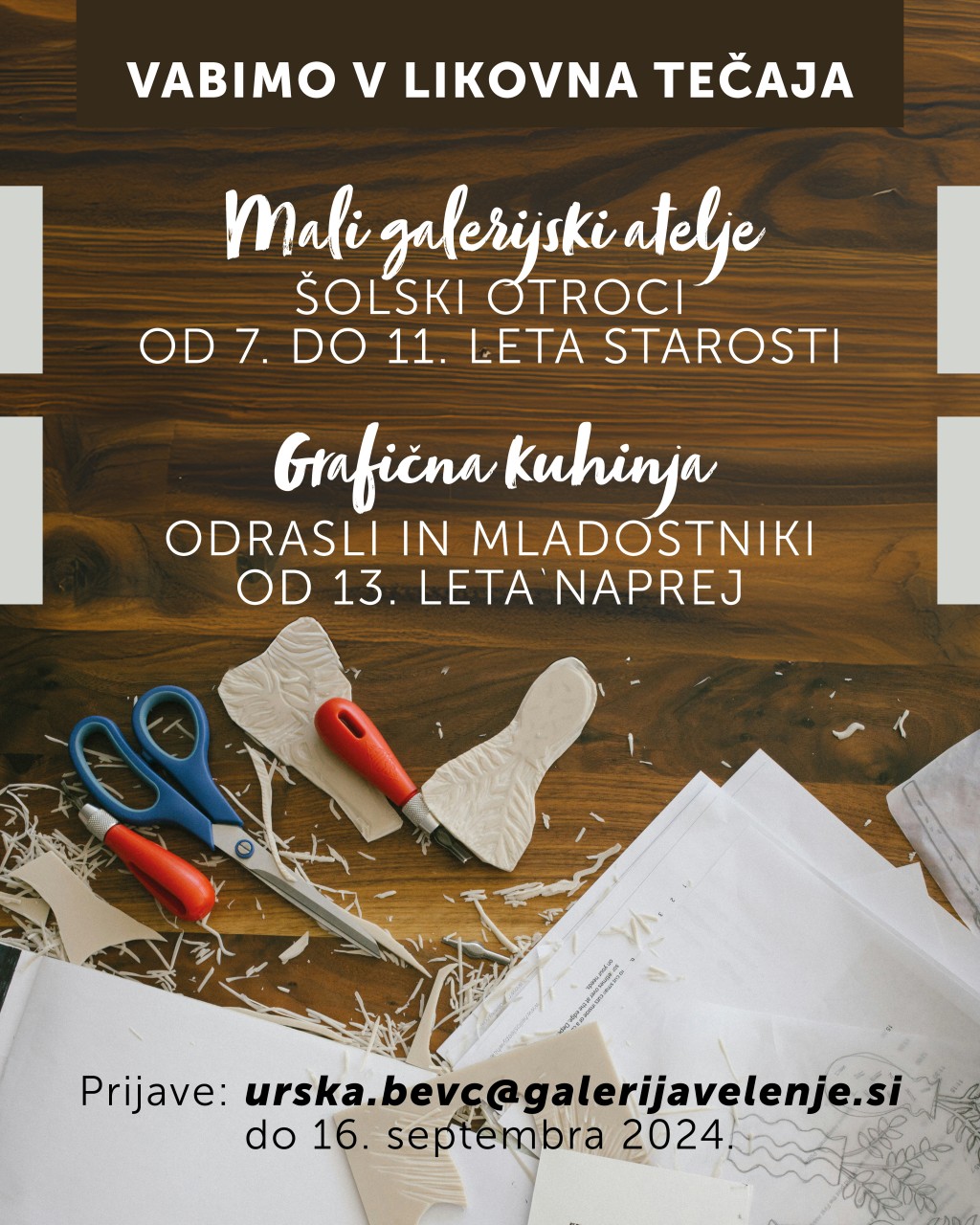 Prijave za likovna tečaja v Galeriji Velenje