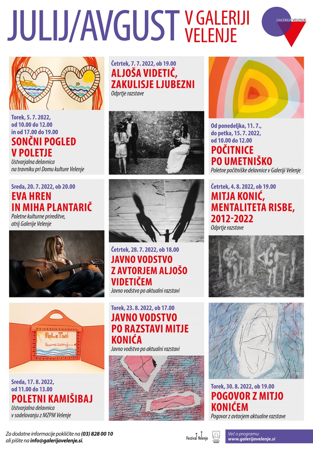 Program za julij in avgust 2022